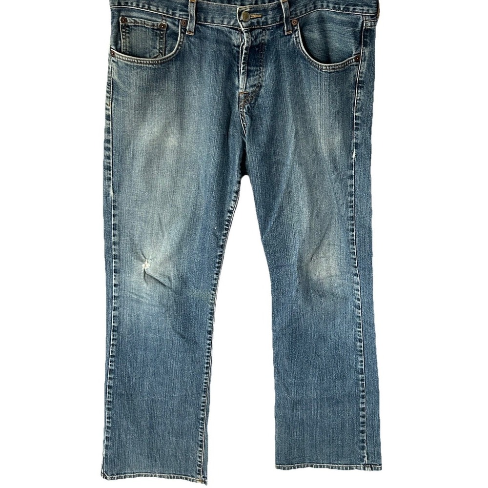 Men's Lucky Brand Wide Leg Light Wash Y2K Jeans Size 34x30 Button Fly ISA Made